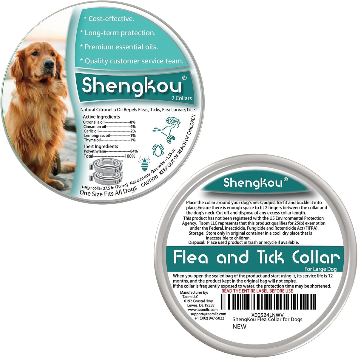 Flea and Tick Collar for Large Dogs 2 Pack, Waterproof & Adjustable Dog Flea Collar with Natural Essential Oils, 12-Month Protection, Includes Flea Comb & Tweezers in Premium Aluminum Gift Box - Image 9