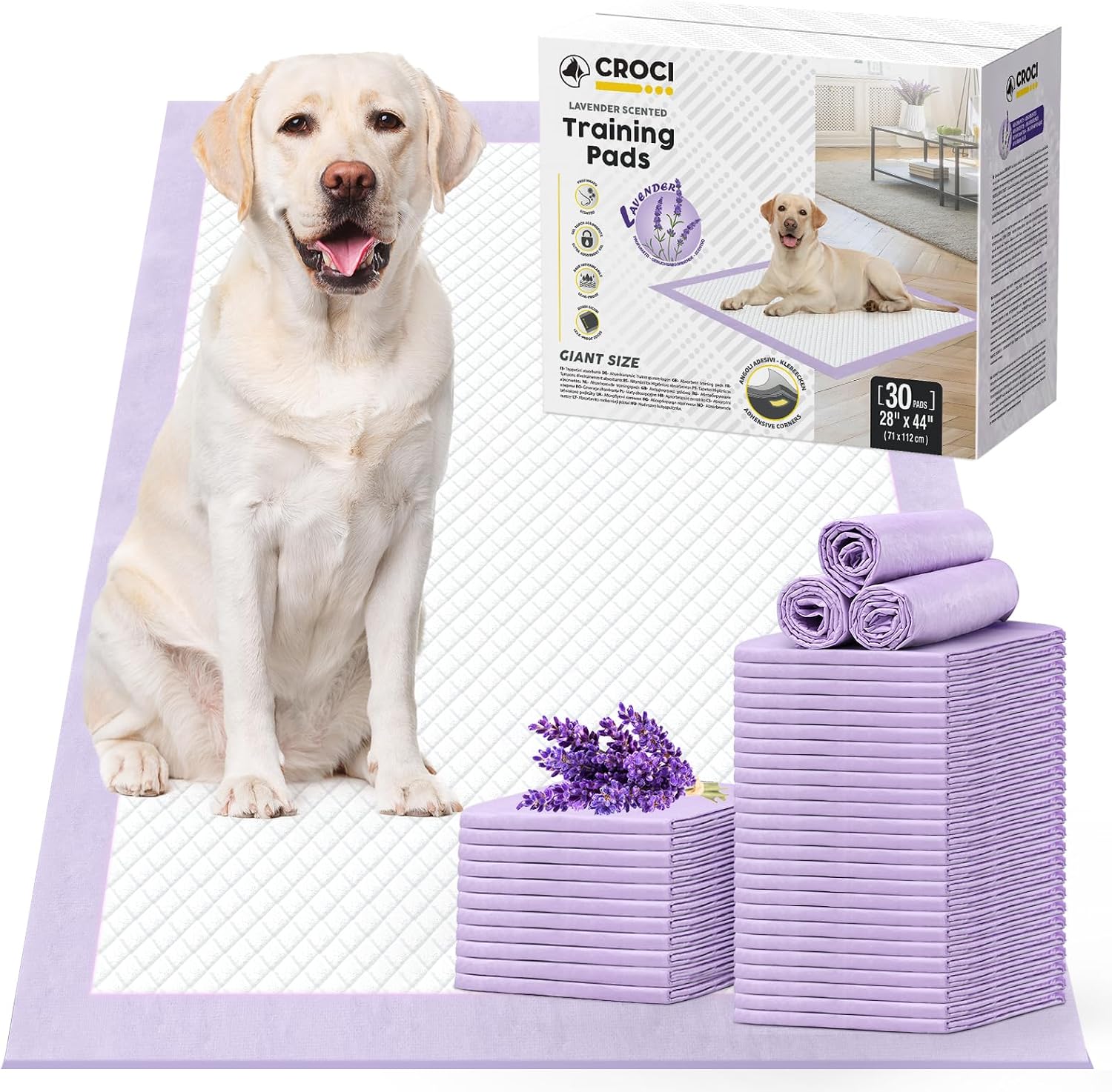 CROCI Dog Pads Extra Large 36x36in, Puppy Pads with Adhesive Tabs Super Absorbent Up to 11 Cups, Disposable (30 Counts) - Image 9