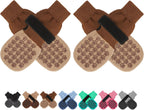 Scenereal anti slip dog socks showing front view with rubber grips