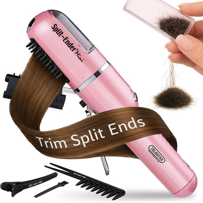 Split Ender Mini cordless split end hair trimmer front view in light pink