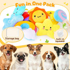 Weather themed small dog chew toys with storage bag