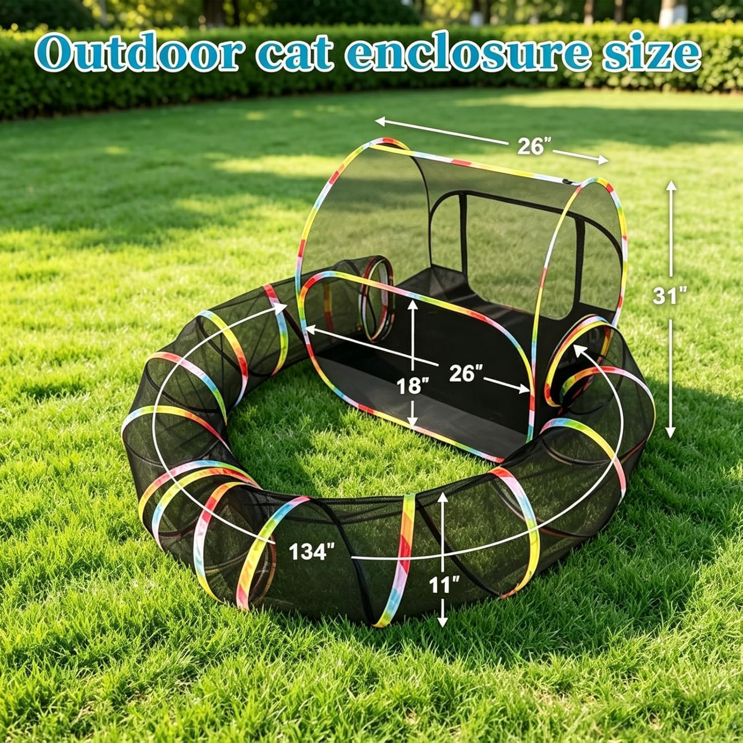 Close up view of the durable dual zipper connection on the mesh pet run extension