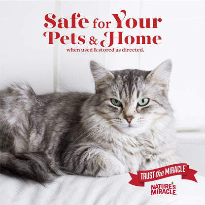 Nature's Miracle foaming pet stain remover on carpet highlighting deep penetration action