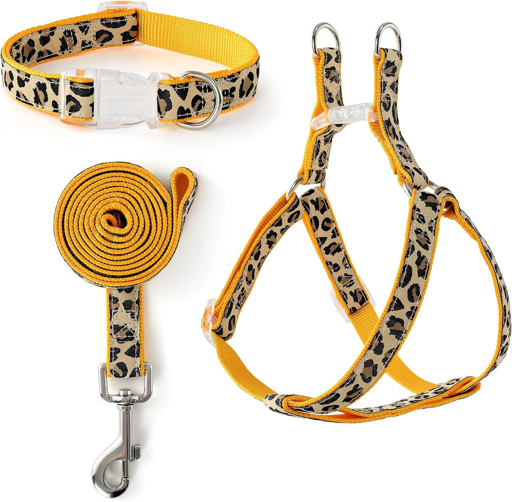 Mile High Life Leopard Dog Harness Collar Leash Set, Adjustable No Pull Dog Halter Harness for Small Breed Dogs, Easy Control for Training Walking (Pink, S Chest 11"-18", Neck 10"-14") - Image 13