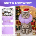 Adjustable kitten recovery collar with elastic band close up view