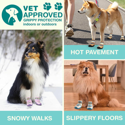 Petanims dog paw protectors showing zip and strap closure