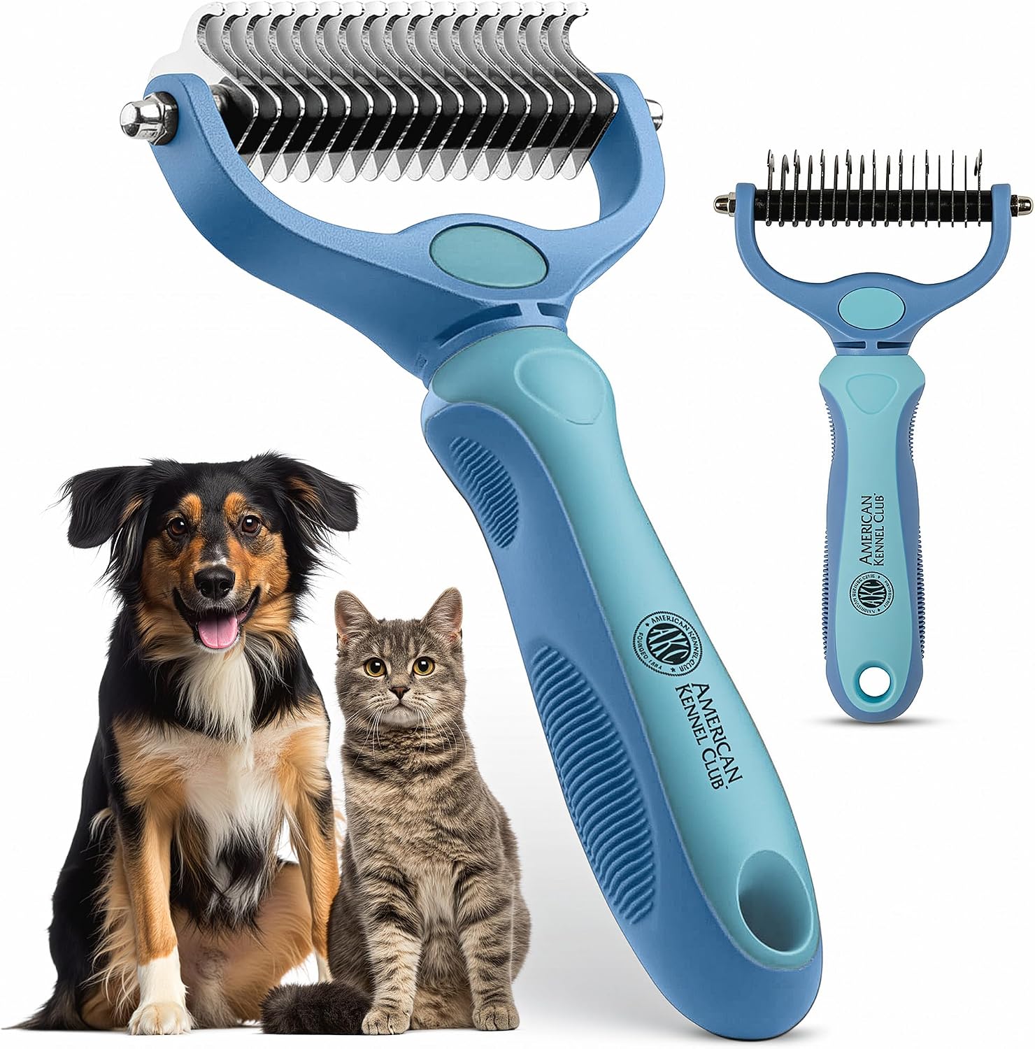 AKC - Double-Sided Grooming Brush for Dogs & Cats |Soft Bristles & Stainless Steel Pins for Removing Tangles, Shedding & Loose Fur |Gentle on Skin | Comfortable Grip Handle for Easy Brushing & Bathing - Image 11