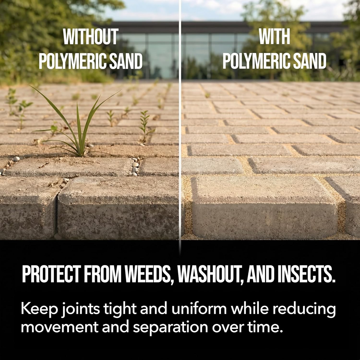 Rhino Power Bond Plus sand applied between stone pavers