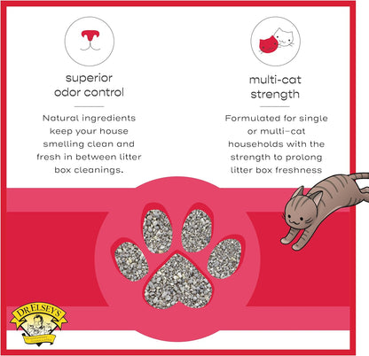 Dr. Elsey's Cat Attract clumping litter being poured into a box