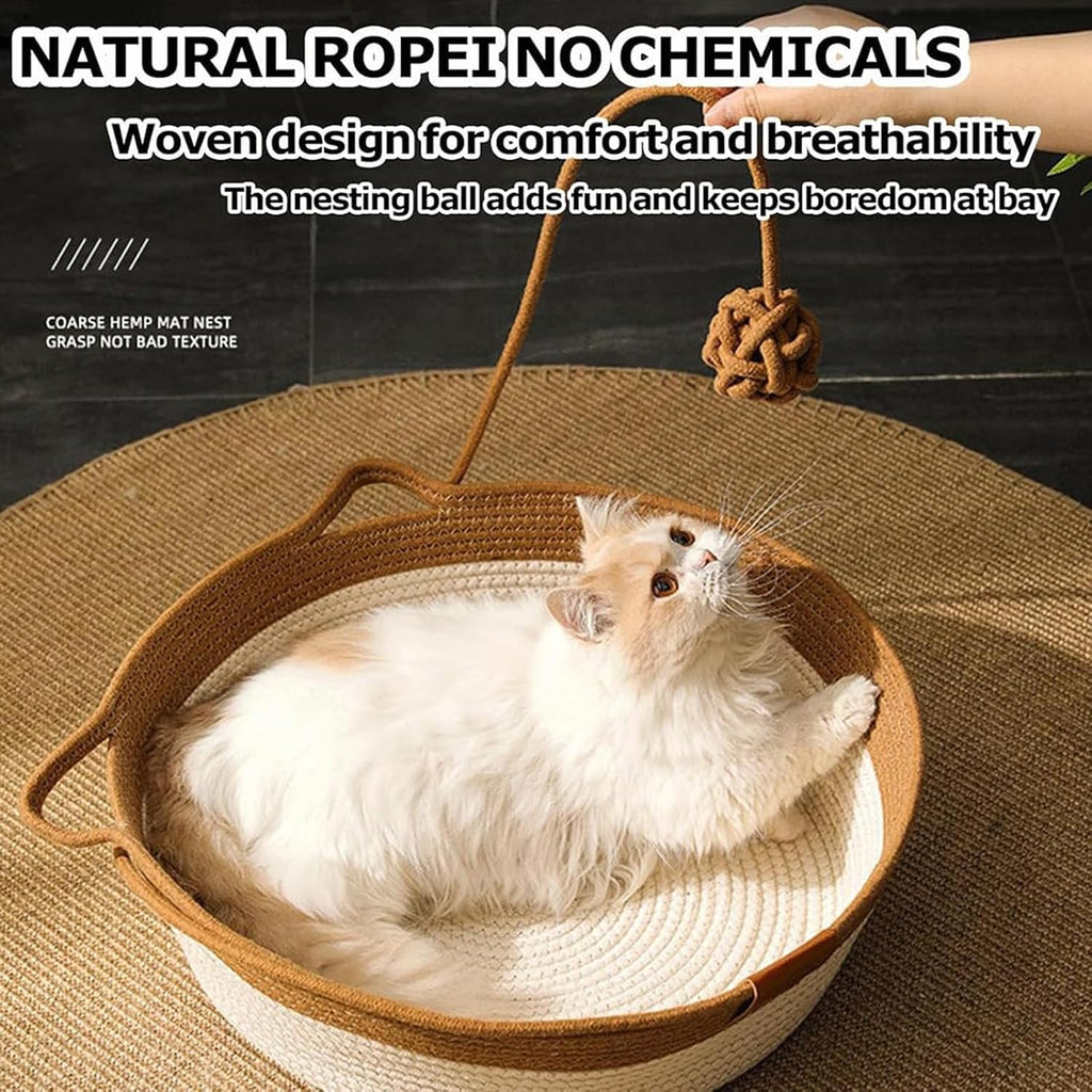 FHKPET cat bed showing removable cotton cushion