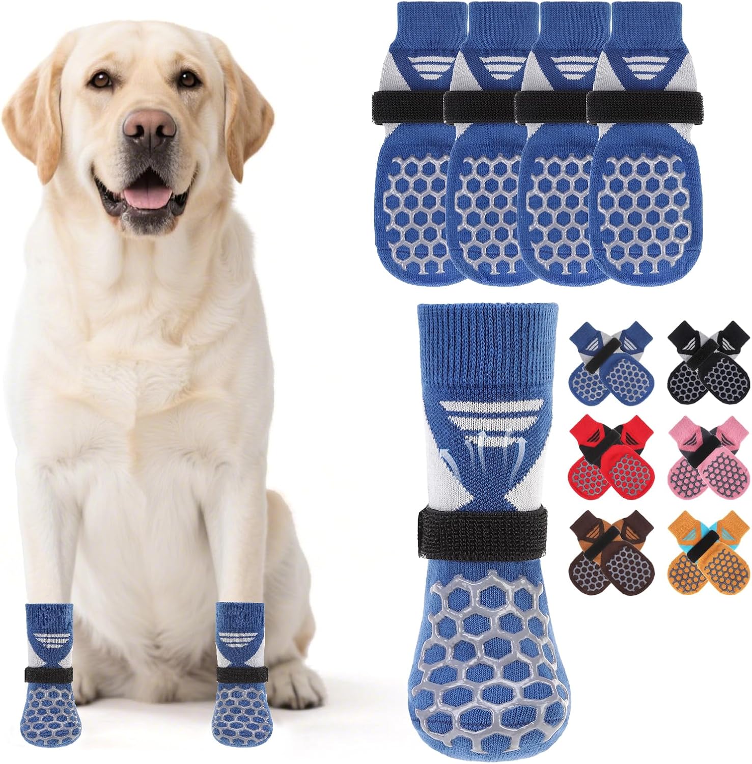 KOOLTAIL Dog Socks Shoes for Hot Pavement, Breathable & Warm Winter Dog Booties to Prevent Licking Paws for Small Medium Large Senior Dogs,Non Slip Grippy Pet Boots & Paw Protectors for Hardwood Floor - Image 13