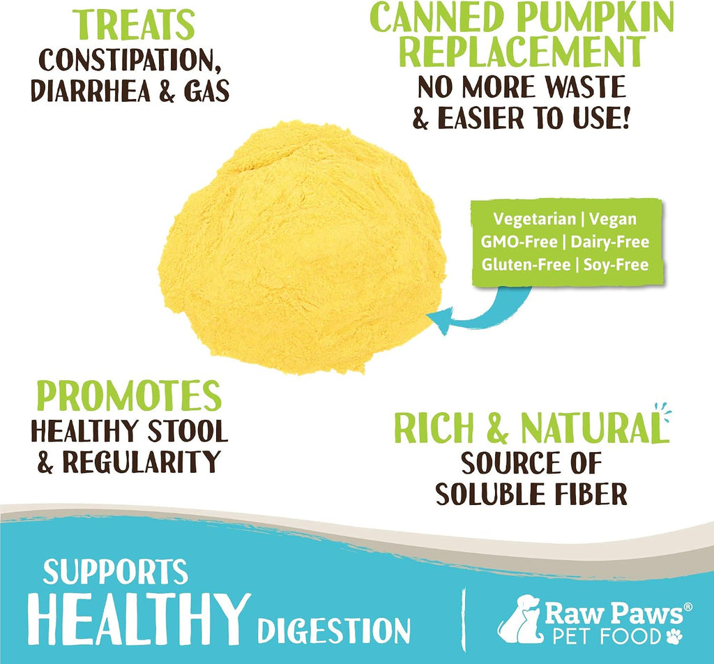 Organic pure pumpkin powder supplement for pet diarrhea relief