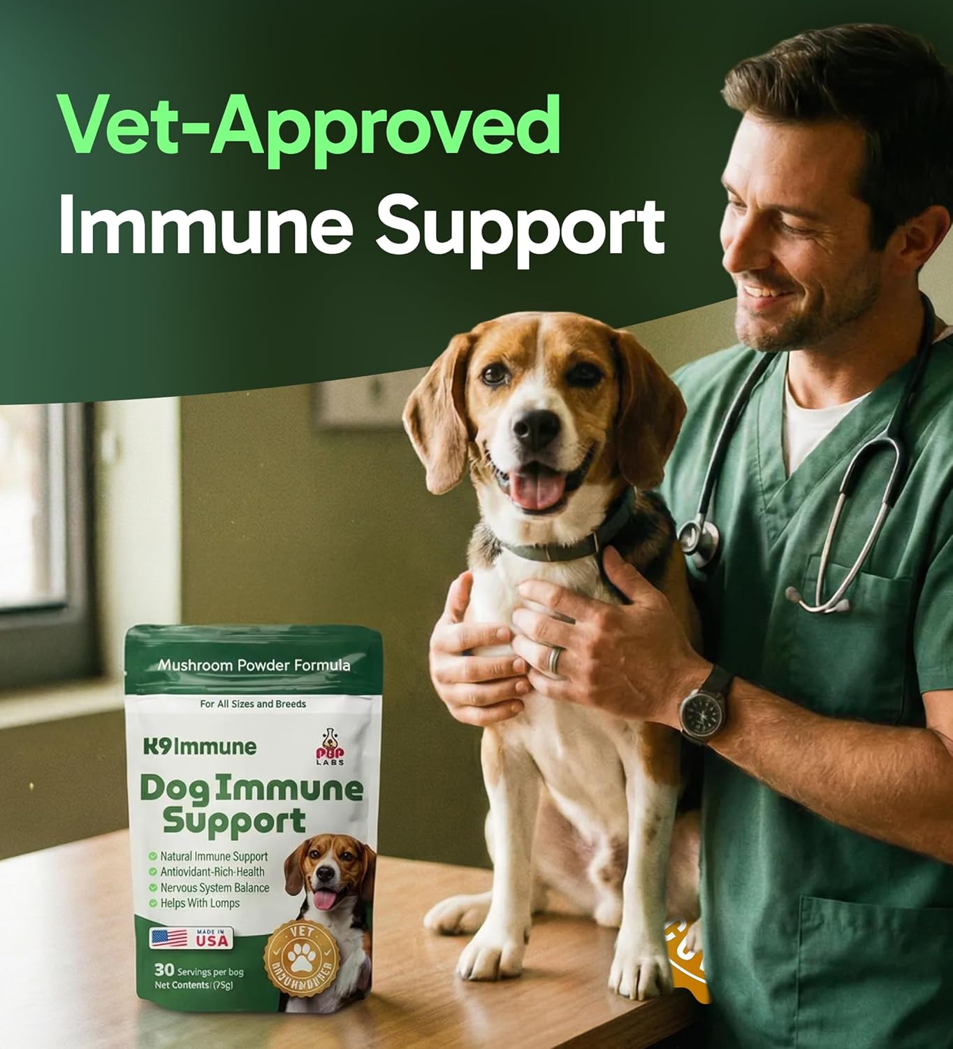 USA made canine immunity powder formula for joint and digestive health