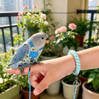 Bird Diapers with Flying Leash, Bird Harness Flight Suits Diapers Parrot Nappy with Waterproof Inner Layer Cute Urine Wet Suit Costume for Cockatiel Conure Budgie Macaw Parakeet-Blue,L - Image 3