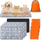 Riakrum 4 Pack Self Warming Cat Mat Heating Cat Bed 24" x 18" Thermal Dog Self Warming Pad Pet Heating Pad Non Slip Bottom Washable with Storage Bag for Indoor Outdoor Kitten Pet(28 x 45 Inches(XL)) - Image 9
