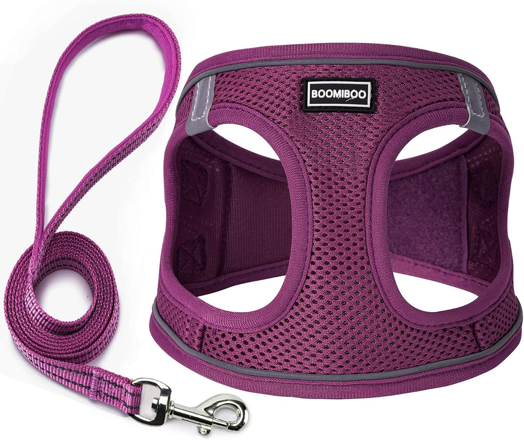 BOOMIBOO Dog Harness with Leash Set, No Pull Adjustable Reflective Step-in Puppy Pet Vest Harnesses for Small Medium Large Dogs and Cats,Pink XS - Image 13