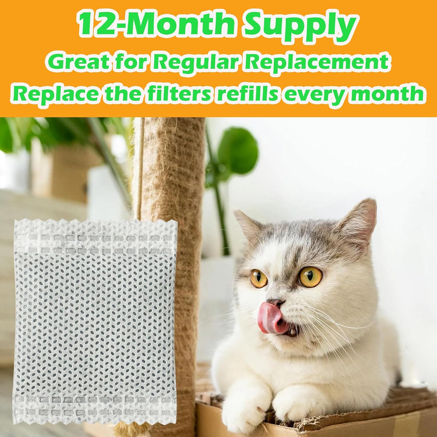High iodine value charcoal replacement filter for pet toilet odor control