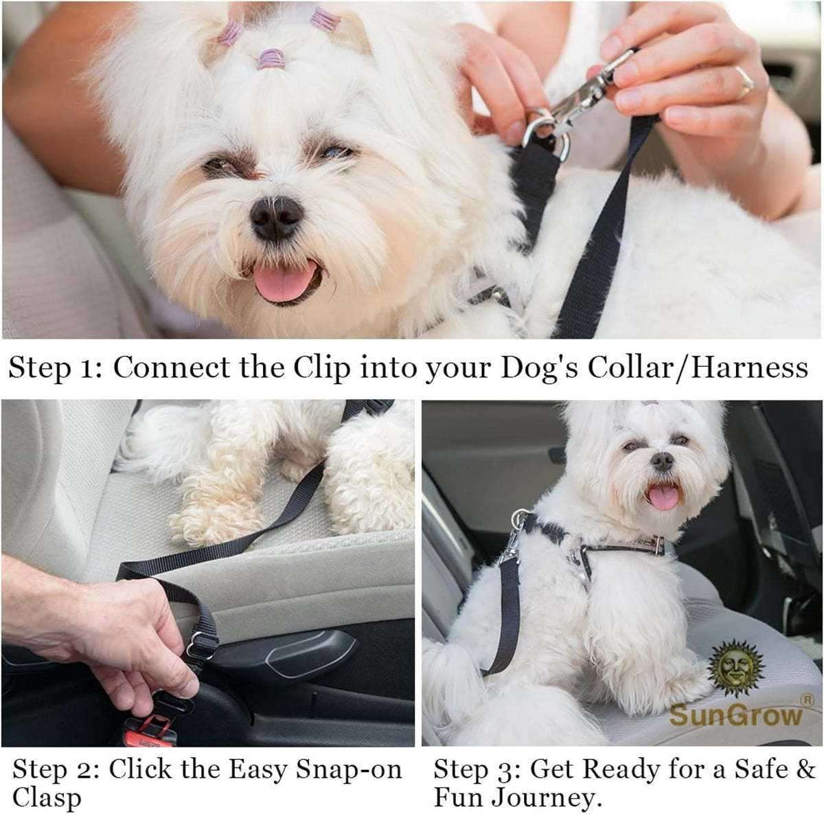 Universal pet car seat belt clip mechanism