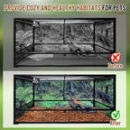 Odor absorbing natural coco coir chips for tropical terrariums.