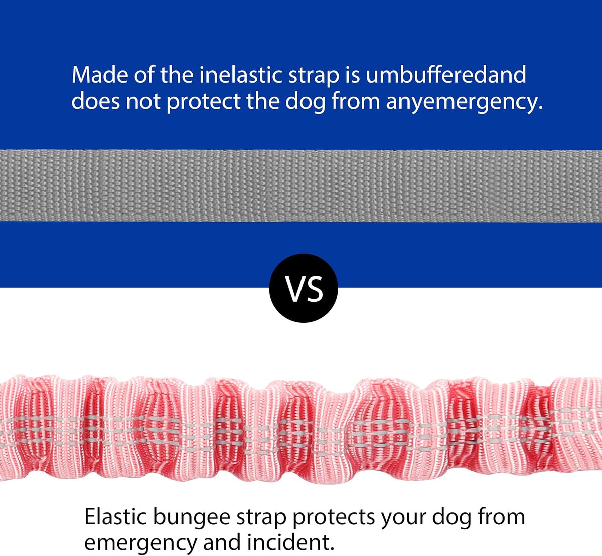 YAODHAOD dual dog splitter detailing the expandable shock absorbing elastic bungee cords.