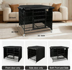 VURIVO 900D Oxford fabric chewproof crate cover with the front door rolled up