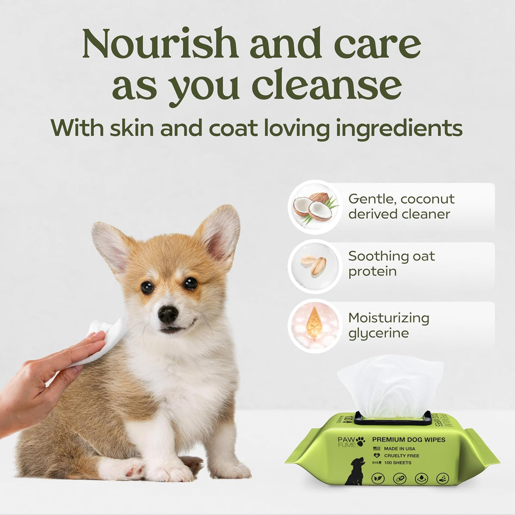 Gentle tear stain remover wipes for puppies and adult dogs.