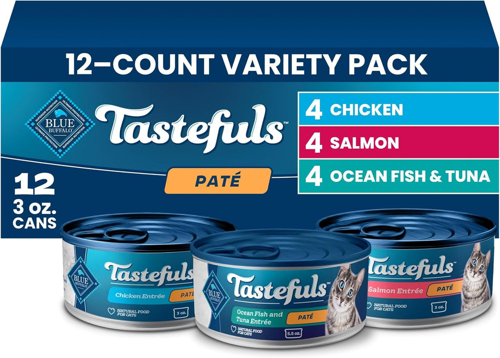 Blue Buffalo Tastefuls Flaked Adult Wet Cat Food Variety Pack (Tuna, Chicken, Fish & Shrimp), Natural Ingredients Enhanced with Vitamins, Minerals & Other Nutrients, 5.5-oz. Each (24 Cans) - Image 15