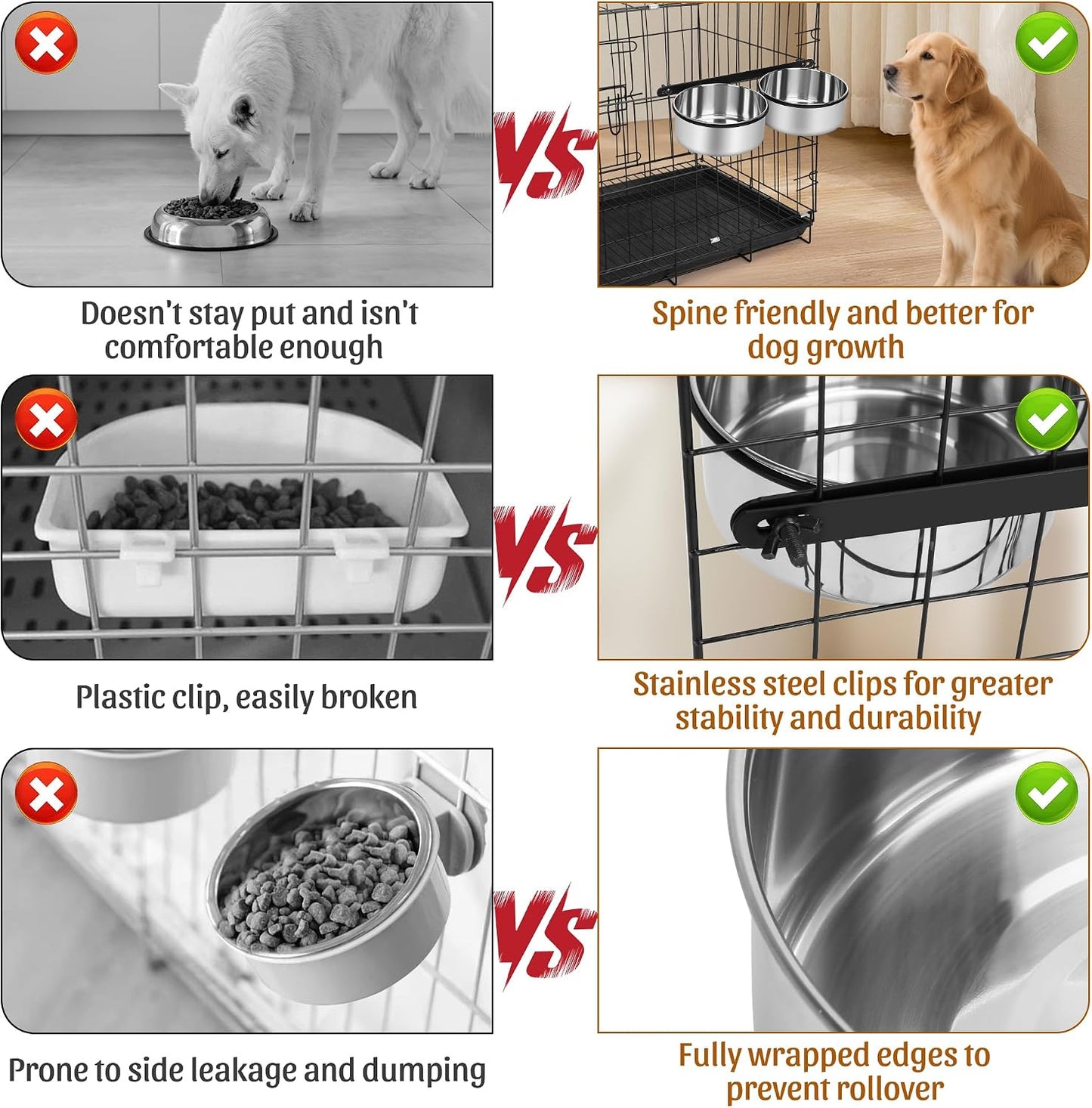 Adjustable height setup demonstrating ergonomic placement of the kennel feeder for larger dog breeds.