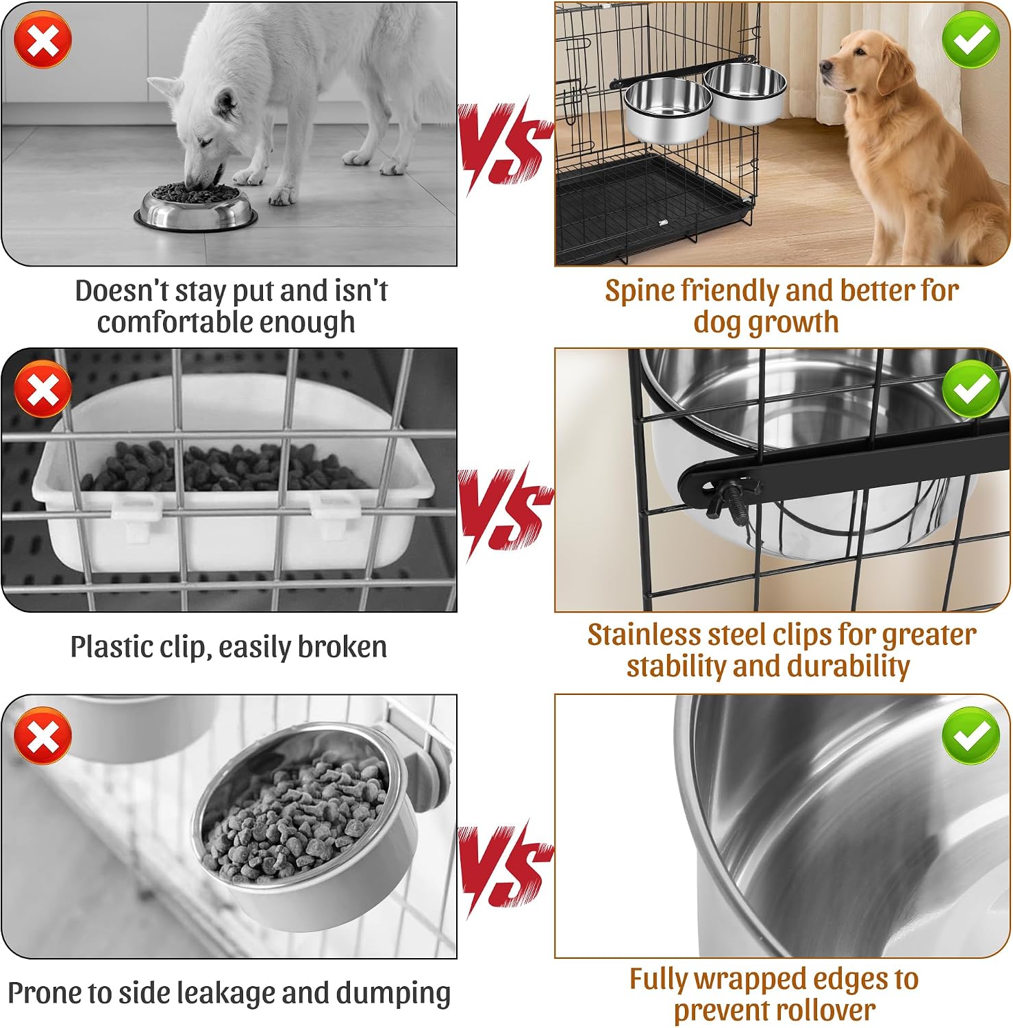 Adjustable height setup demonstrating ergonomic placement of the kennel feeder for larger dog breeds.