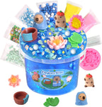 Joytry Capybara Slime Kit front view showing the clear blue storage bucket filled with ten ounces of premium sensory product