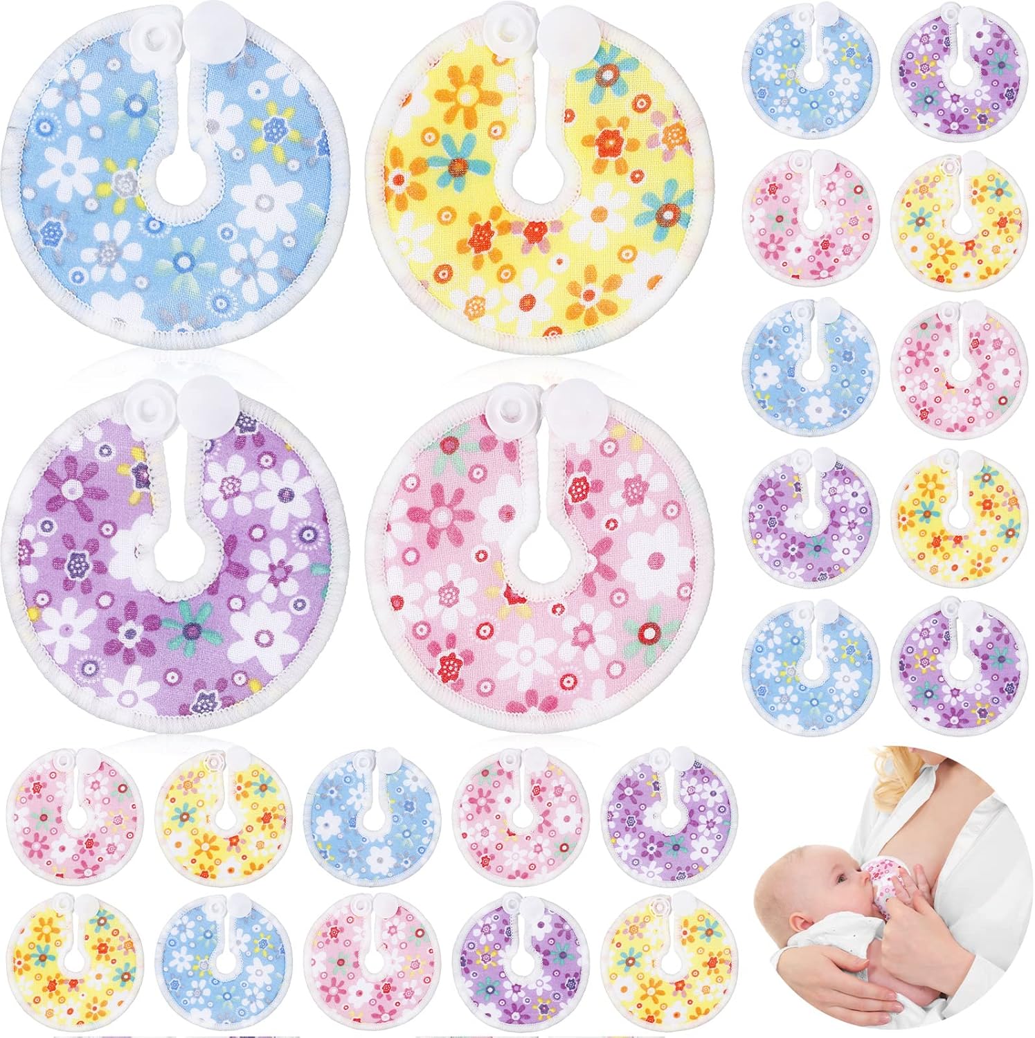 Sosation 32 Pieces G Tube Button Covers with floral designs
