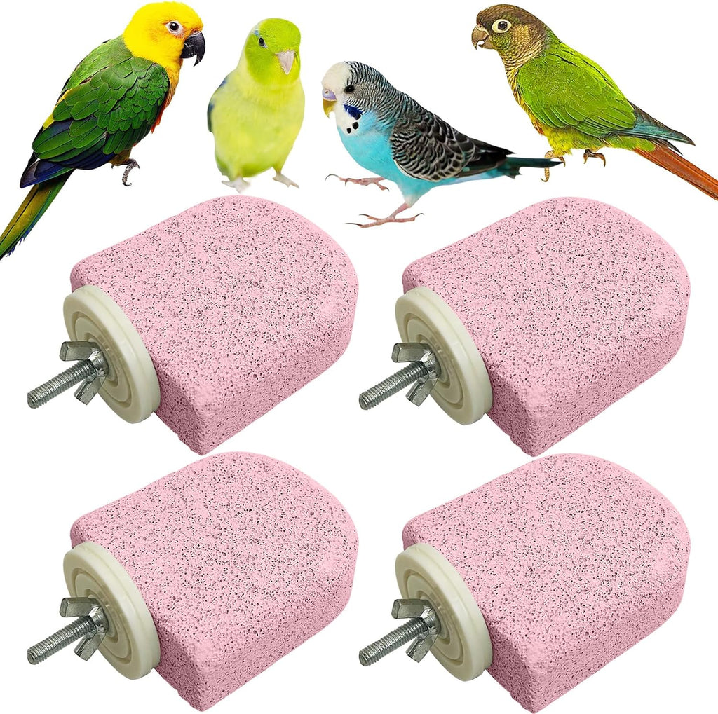 PINVNBY 4 PCS Bird Perch Stands Parrot Calcium Perch Beak Grinding Stone Foot Claws Trimmer Parakeet Platform Parrot Chewing Toys for Small Medium Cockatiel Conure Lovebird Finch - Image 8