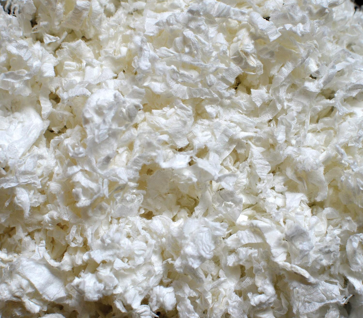 Close up view of soft white paper bedding texture