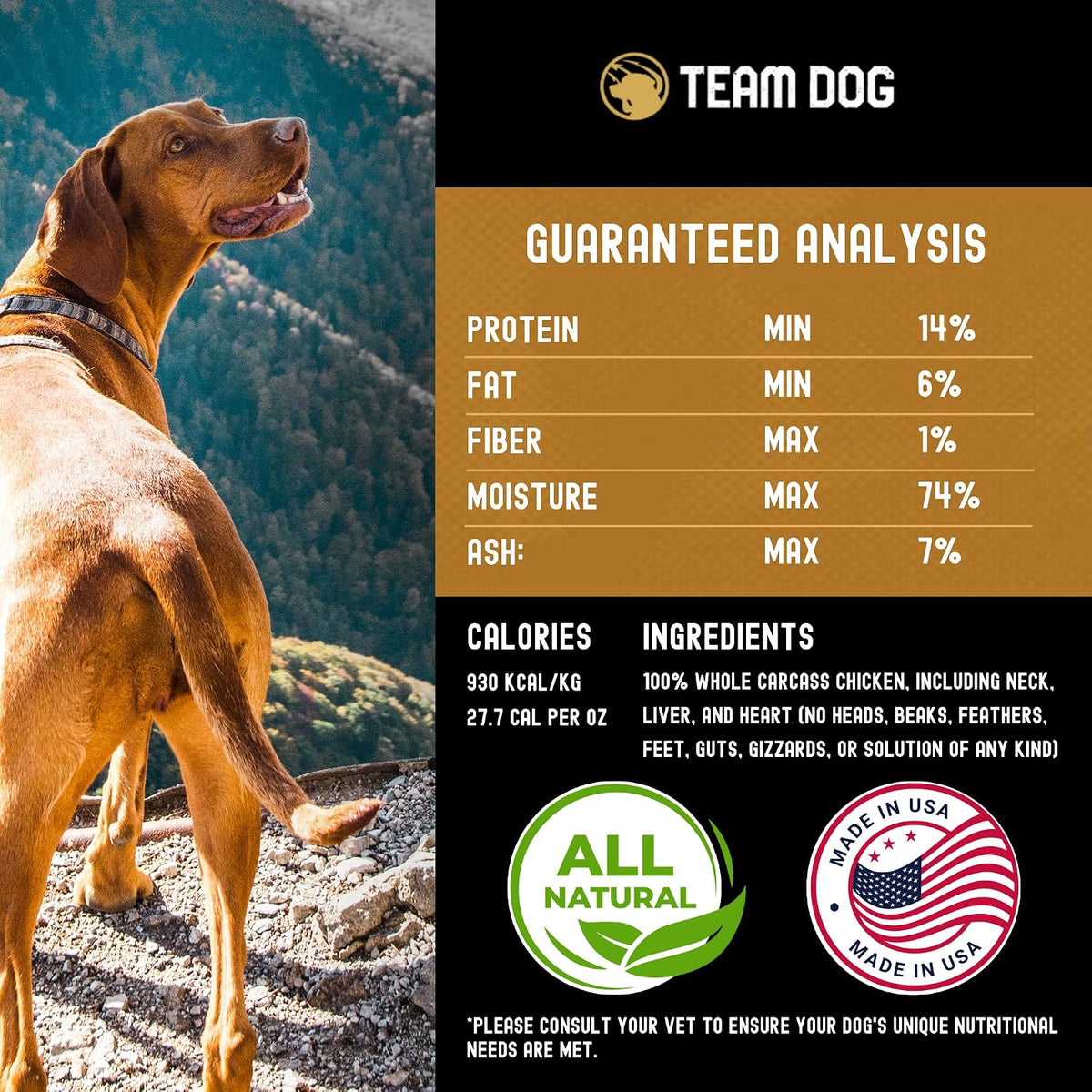 Team Dog authentic imported raw pet food collection