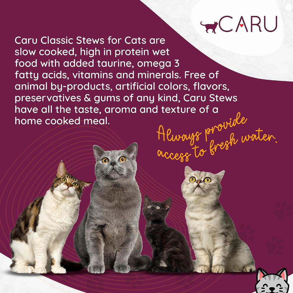 Caru cat food nutritional information label