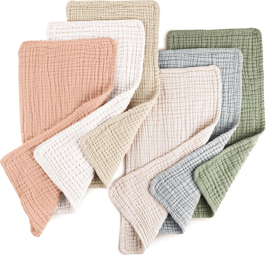 Konssy muslin baby burp cloths 6 pack front view