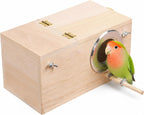 YJJKJ Wood Parakeet Nest Box with Natural Nesting Pads, Breeding Bird Cage House for Lovebirds Cockatiel Parrotlets Budgerigar Small Parrot - Image 11