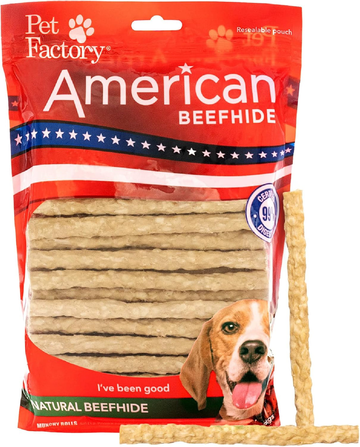 Pet Factory American Beefhide 5" Munch Mini Rolls Dog Chew Treats - Natural Flavor, 40 Count/1 Pack - Image 11