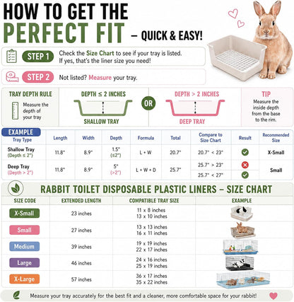 50 piece pack of clear plastic rabbit cage liners