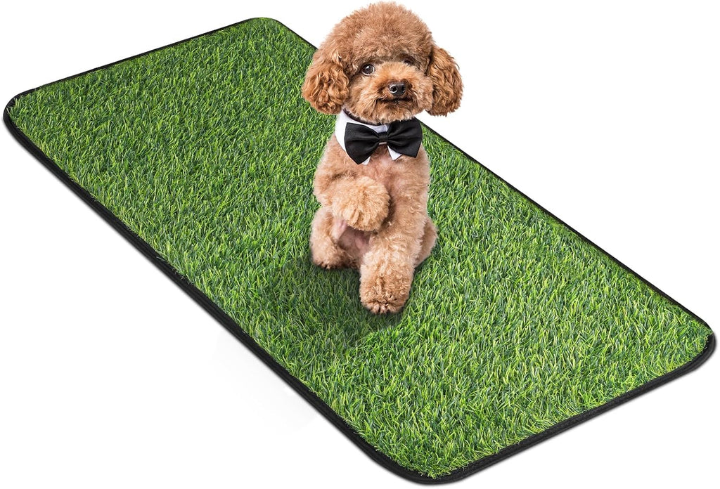 Artificial Grass Mat, Dog Grass Pee Pads, Fake Grass Pad for Pets Potty Training, Soft Grass Rug, Grass Doormat with Drainage Holes, Pet Turf for Indoor Outdoor Use, Washable(15.7''*31.5'') - Image 9