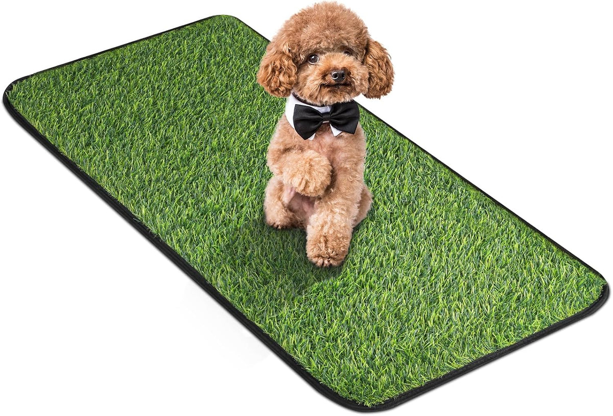 Artificial Grass Mat, Dog Grass Pee Pads, Fake Grass Pad for Pets Potty Training, Soft Grass Rug, Grass Doormat with Drainage Holes, Pet Turf for Indoor Outdoor Use, Washable(15.7''*31.5'') - Image 9
