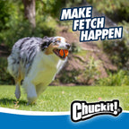 Three Chuckit! dog balls showing texture and design