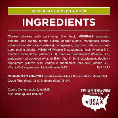 Purina ONE Chicken and Duck Entree grain-free classic ground soft dog food