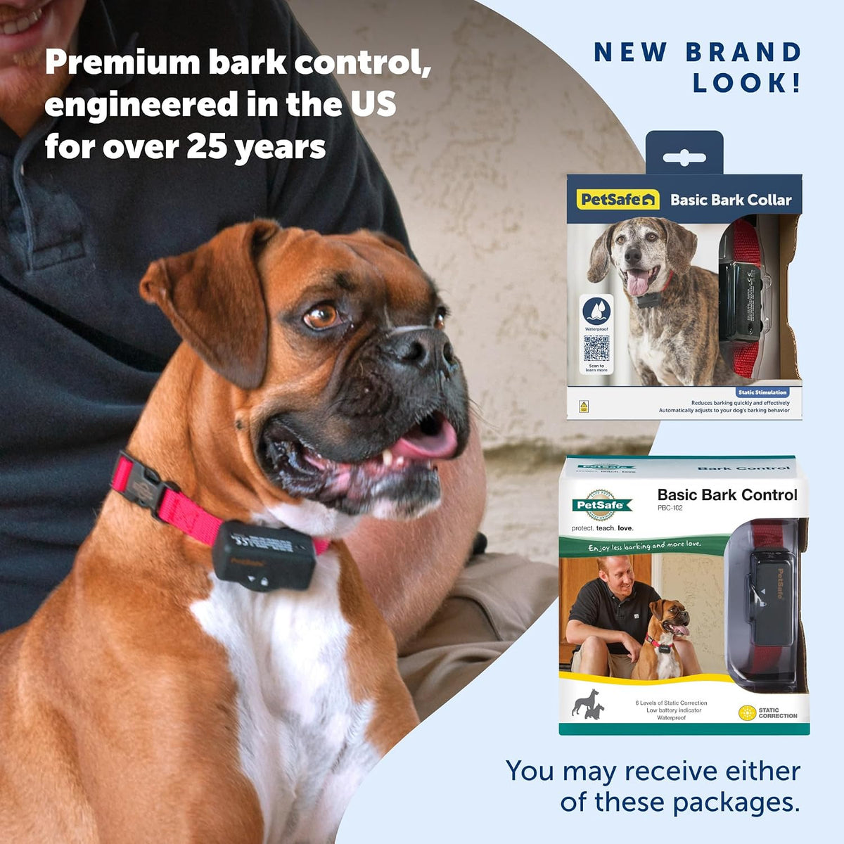 PetSafe training collar showing battery compartment and adjustment settings