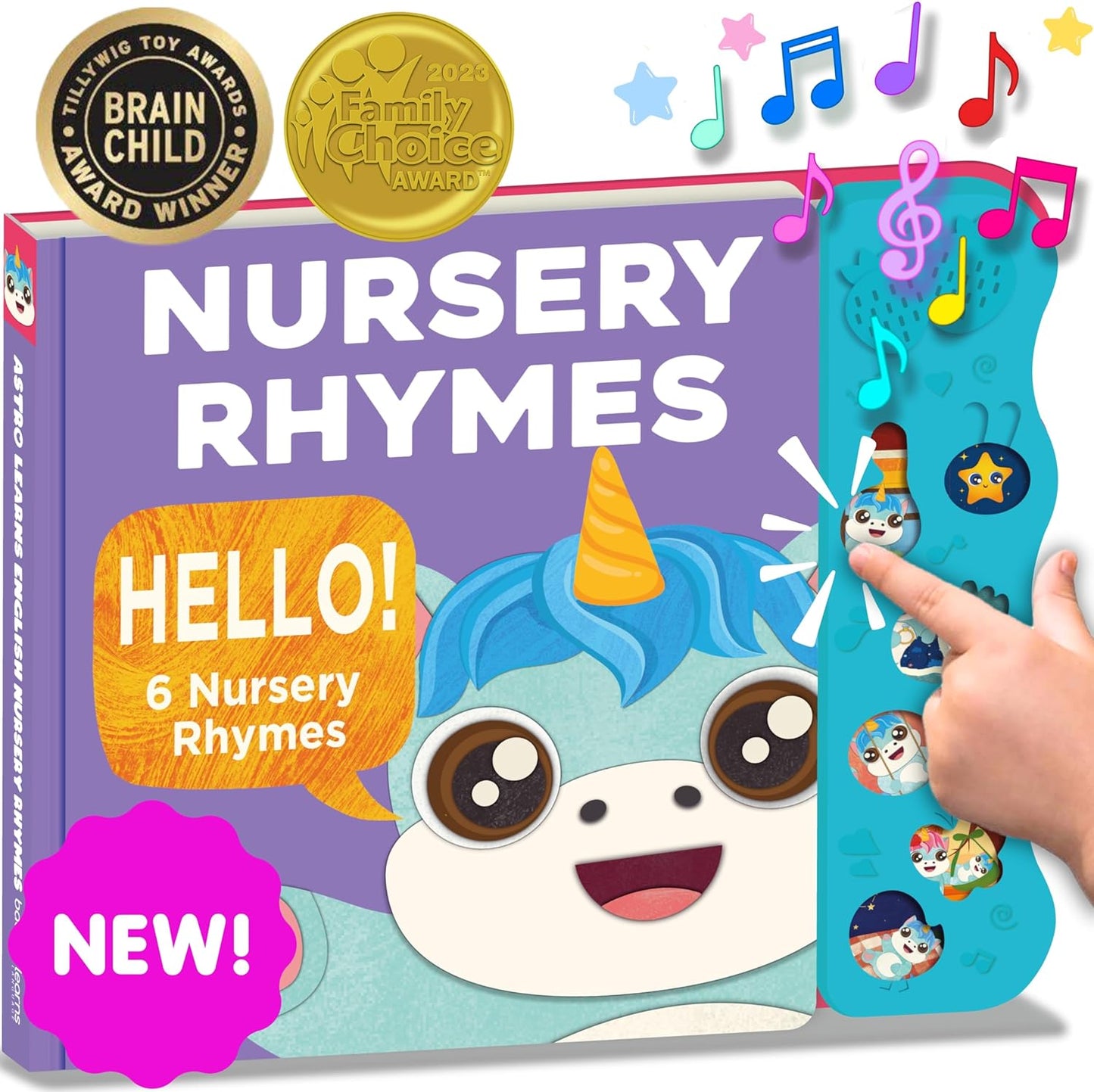 Astro Learns English nursery rhymes sound book front cover view