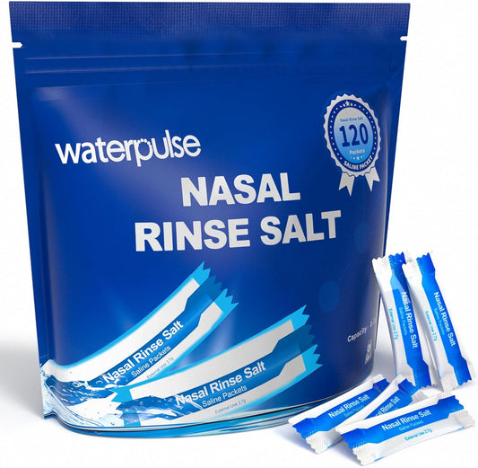 Waterpulse 120 Saline Packets front view for nasal irrigation
