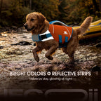 High buoyancy pet flotation vest laid flat showing the premium ripstop oxford fabric material.