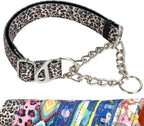 Imported safety dog collar with reflective stitching for night walking.