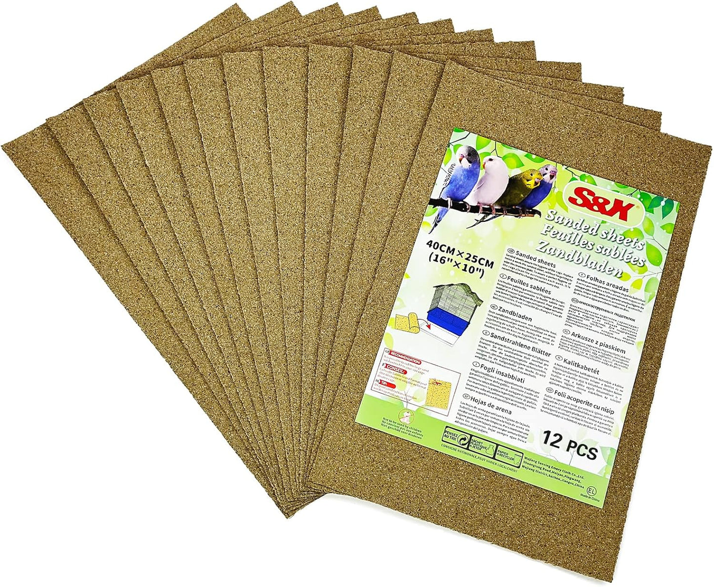 S&X Gravel Paper for Bird Cage 30-Pack 15" x 9.5" Bird Cage Liners Disposable for Enhanced Hygiene and Bird Health - Image 7