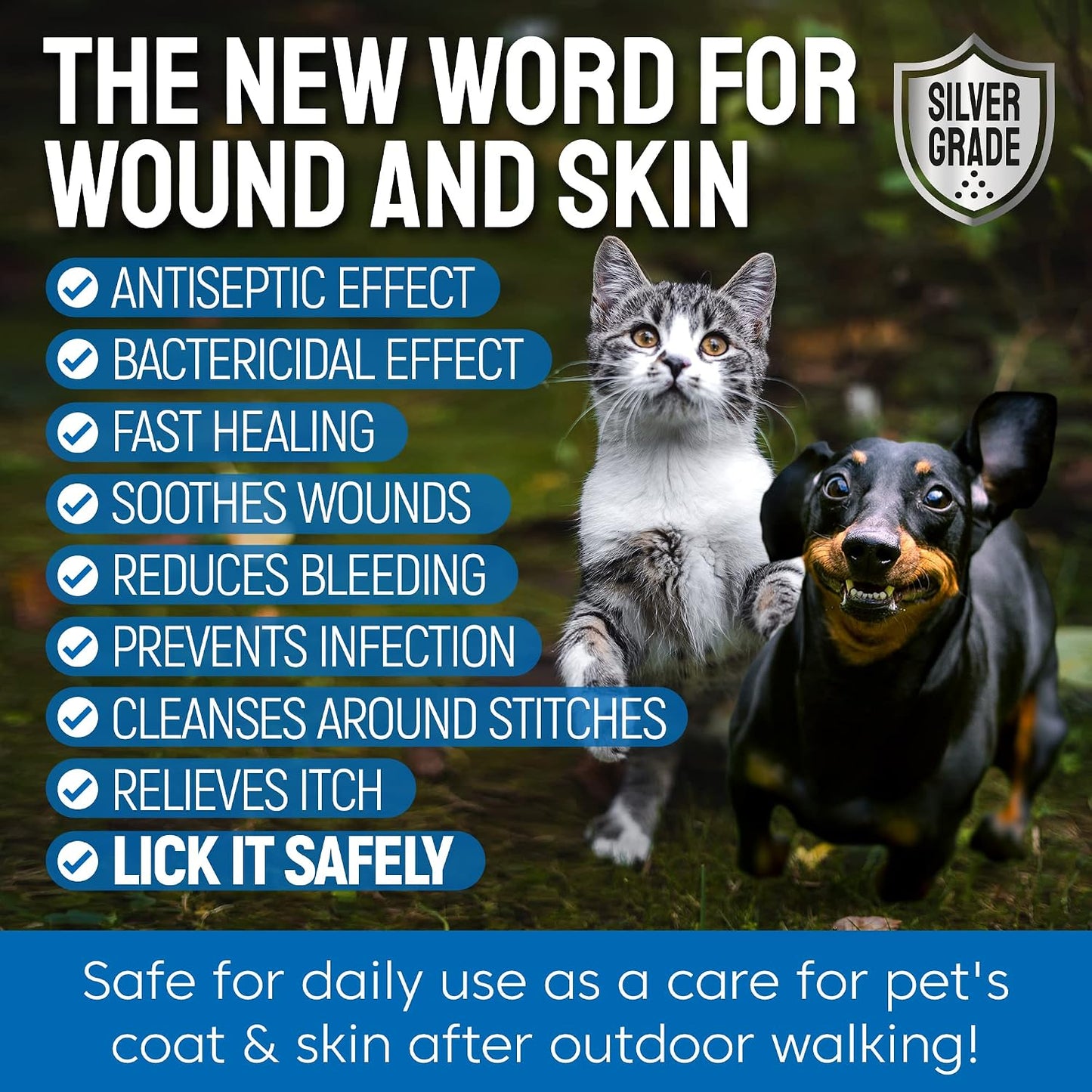 Two ingredient colloidal silver spray bottle for animal skin irritation